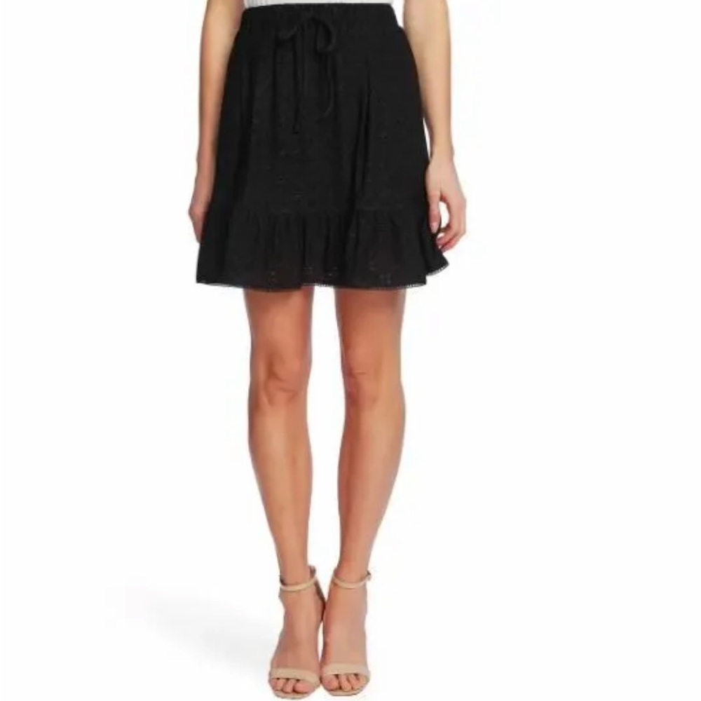 NWT CECE eyelit drawstring mini skirt - black - size Med - runs slightly large